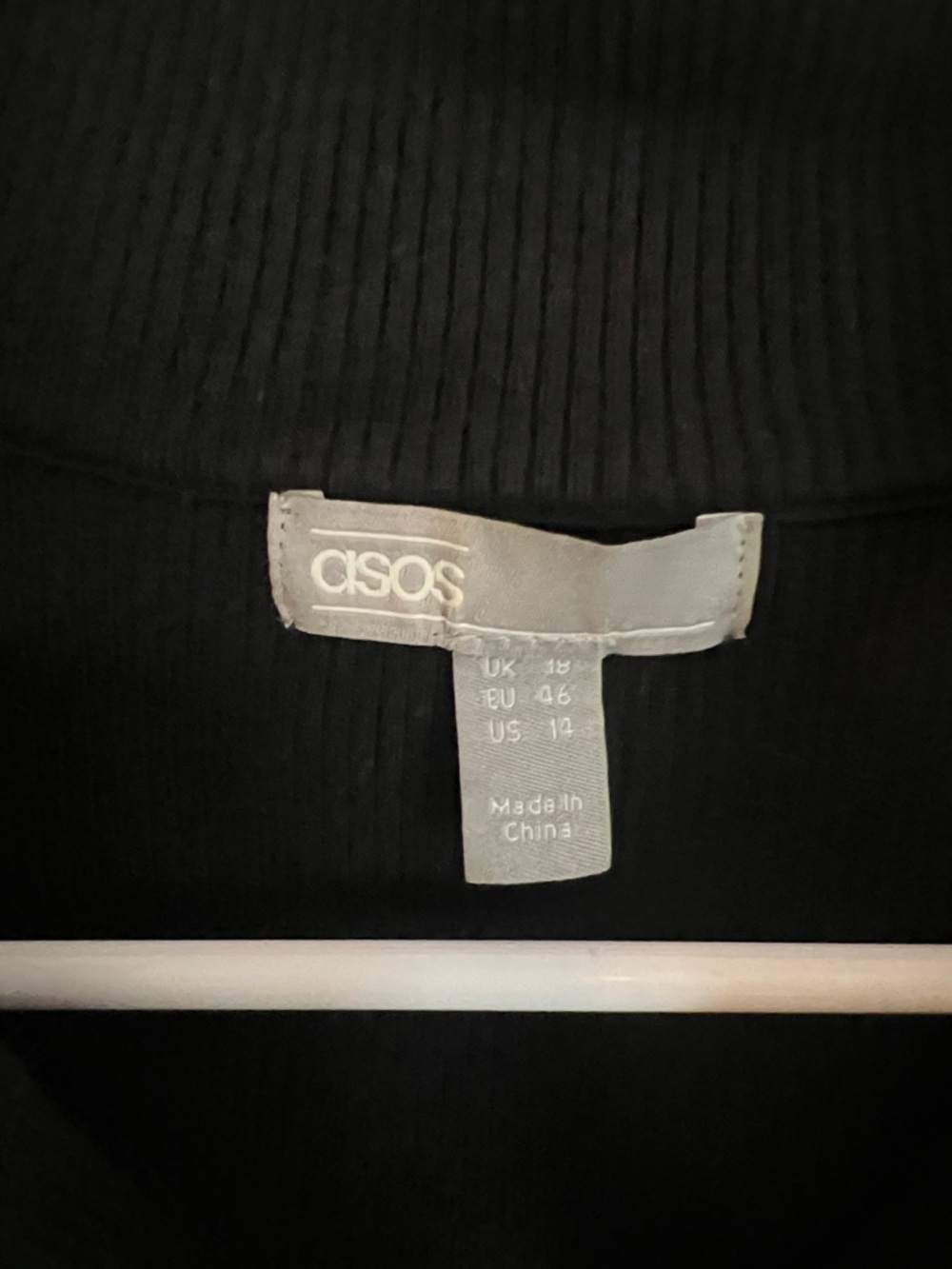ASOS Black Ribbed Zip-Up Cropped sweater. - Picture 2 of 6